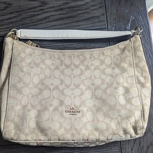 Cream and tan Coach bag